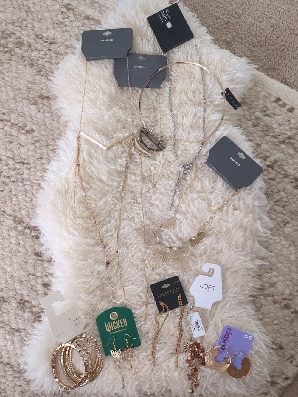 EXPRESS, INC, LOFT, F21, CLAIRE Fashion Necklace and Earring Set (10 Pieces)